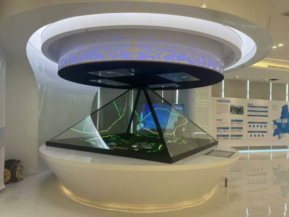 全息吊顶正三角展示柜