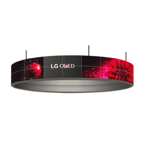 智显通55寸OLED柔性屏曲面屏幕拼接 车站机场穹顶异形屏定制天幕LG三星圆弧显示屏