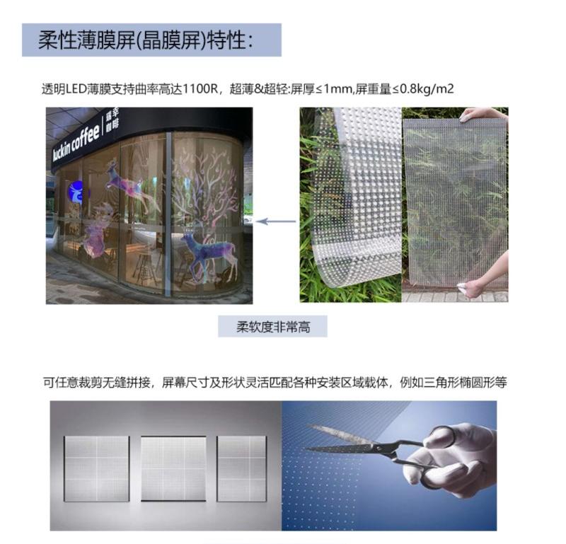 led柔性透明薄膜屏