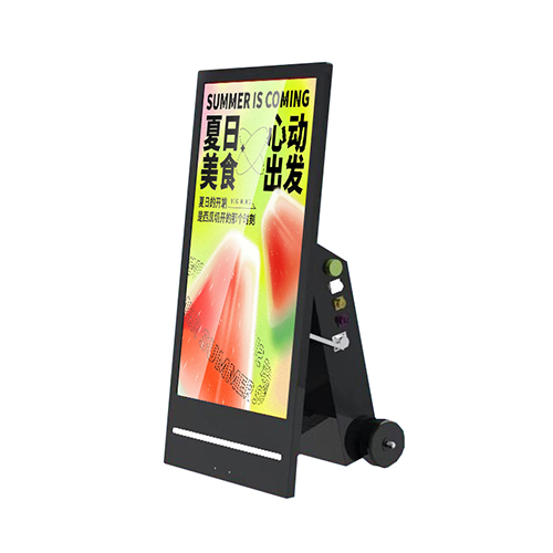 智显通55寸立式移动广告机水牌 半户外广告机 超薄机身便携移动滚轮 智能远程控制户外海报