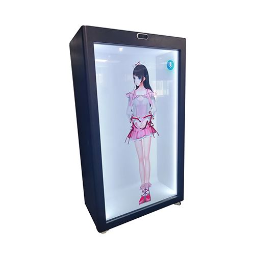 75寸全息舱AI数字人3D裸眼三维透明屏展示柜可触摸