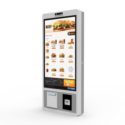 21.5英寸电容式触摸屏室内室外快餐店安卓自助服务亭支付终端
