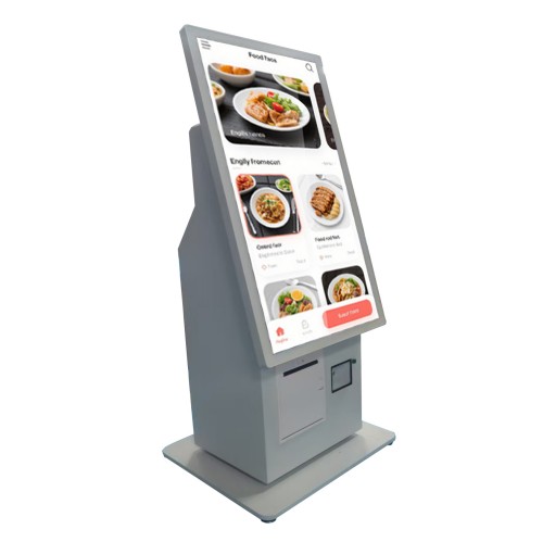 批发工厂最新产品21.5英寸灰色Windows自助服务桌面式自助订购亭