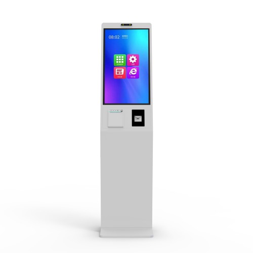 餐厅商店21.5英寸液晶订货机自助终端触摸屏电脑亭带打印机摄像头扫描仪