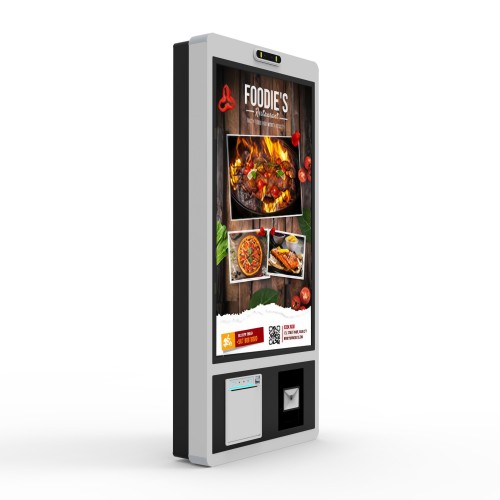 23.6英寸打印机和条形码扫描仪Windows触摸交互式壁挂自助点餐一体机