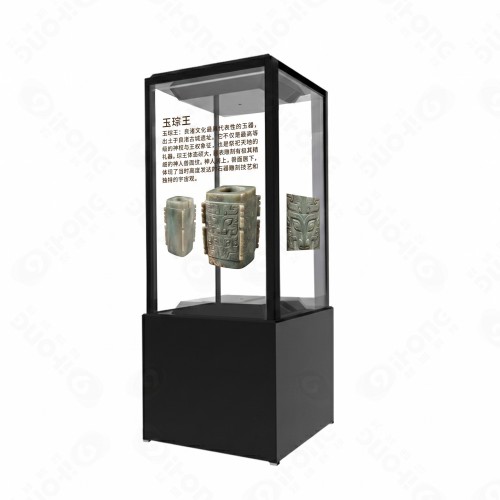 55英寸博物馆级OLED透明屏幕触摸互动展示柜，适用于文物和艺术博物馆